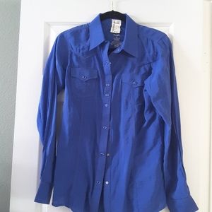 Rock 47 by Wrangler Blue western snap shirt